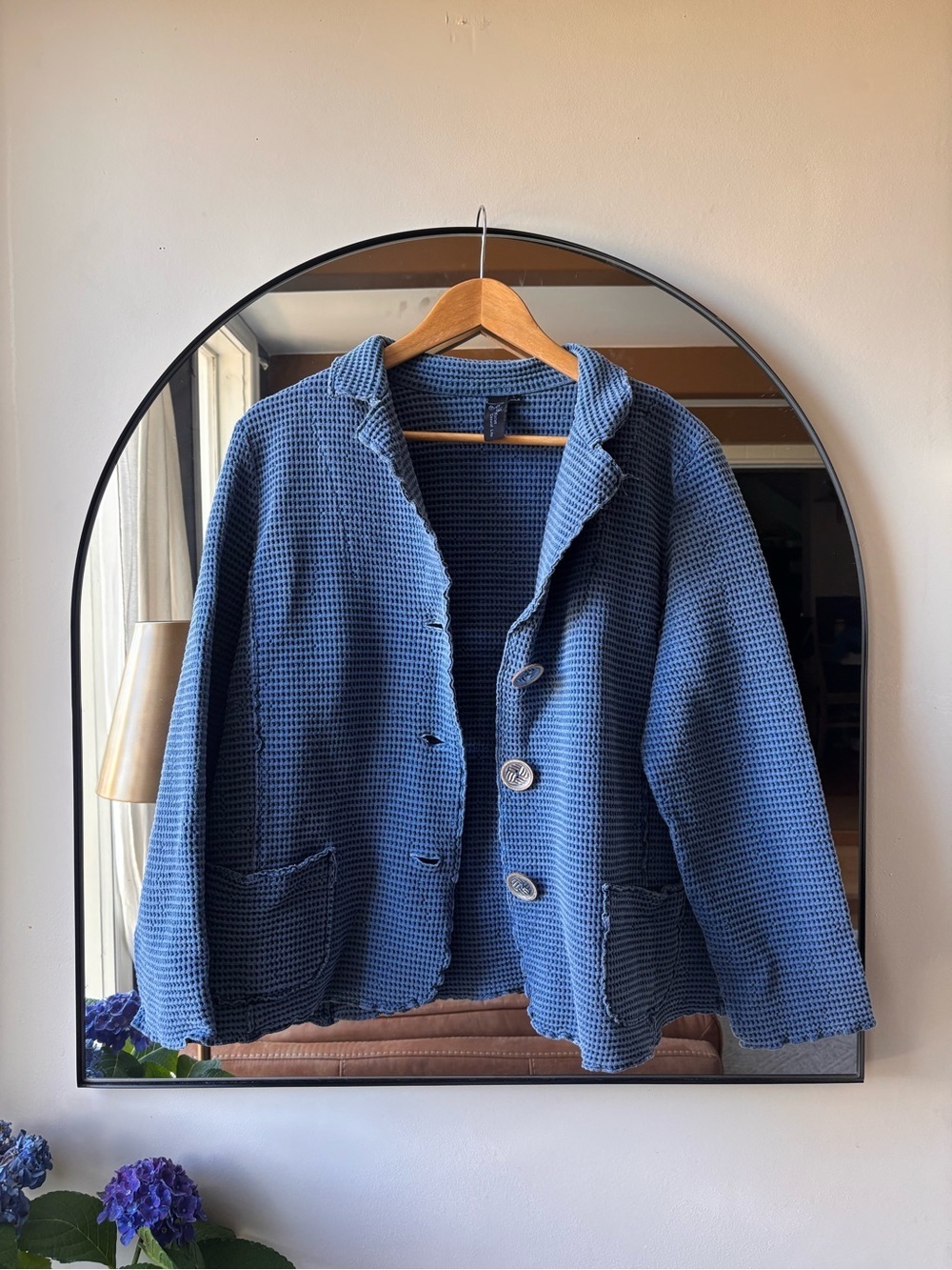 WAFFLE BUTTON JACKET | size large - Picture 4 of 6